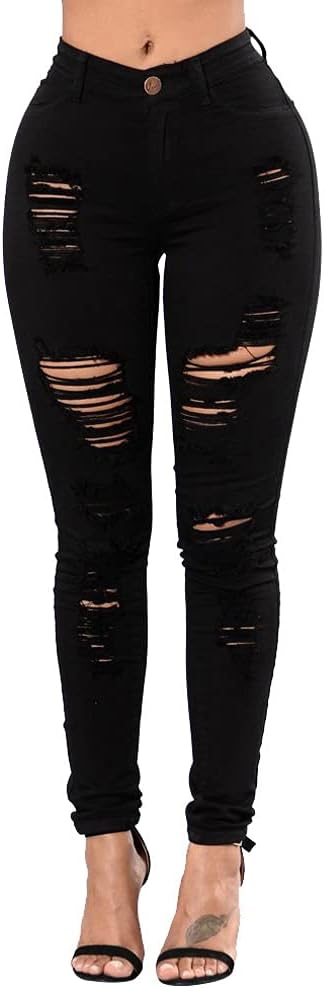 black ripped jeans womens