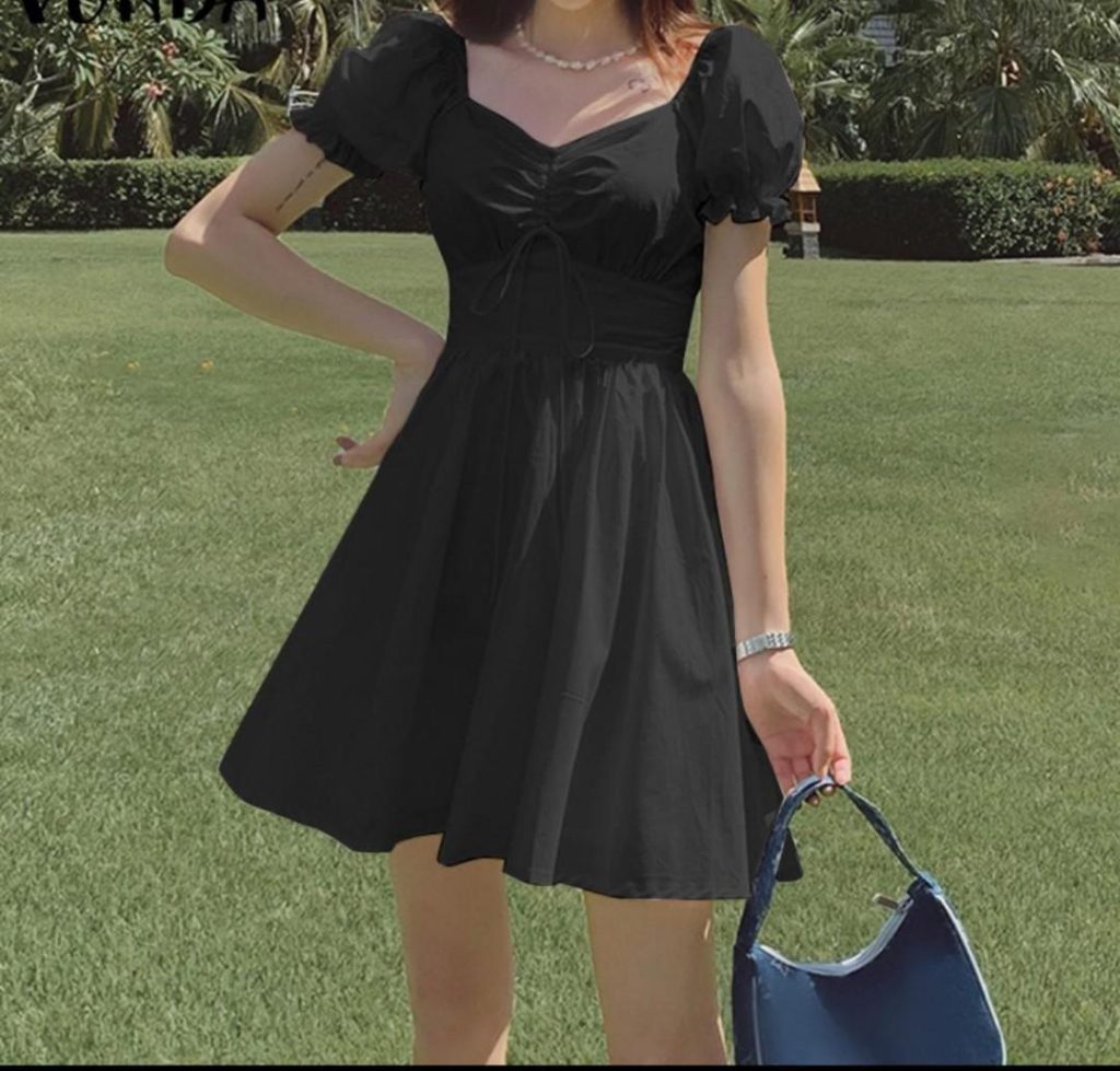 black milkmaid dress