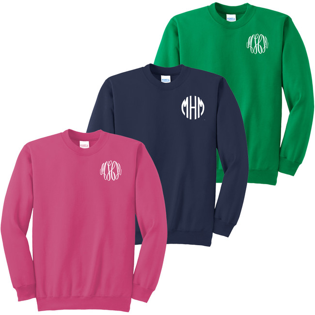 monogrammed sweatshirt